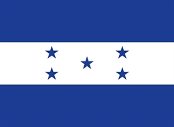 [ai] The flag of Honduras, featuring three horizontal stripes: blue on the top and bottom, with a white stripe in the center that has five blue stars arranged in an X pattern.